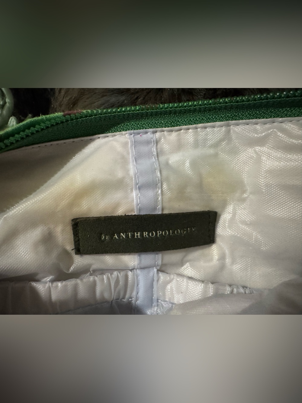 Anthropologie Green Patchwork Shag Fringe Boho Clutch Bag - Picture 2 of 4